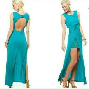 BCBG Jade Ariel Rhinestone Evening Gown Dress XS